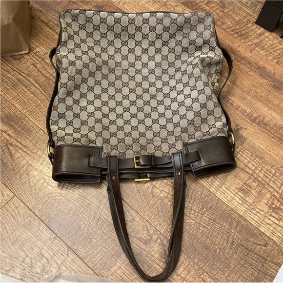 Gucci Vintage GG Canvas Buckle Tote - Picture 8 of 16